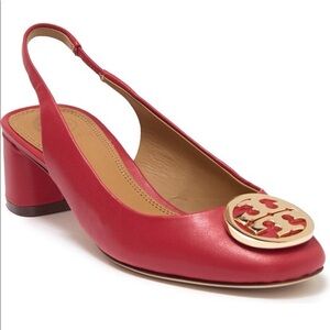Tory Burch Benton Red Slingback Pumps